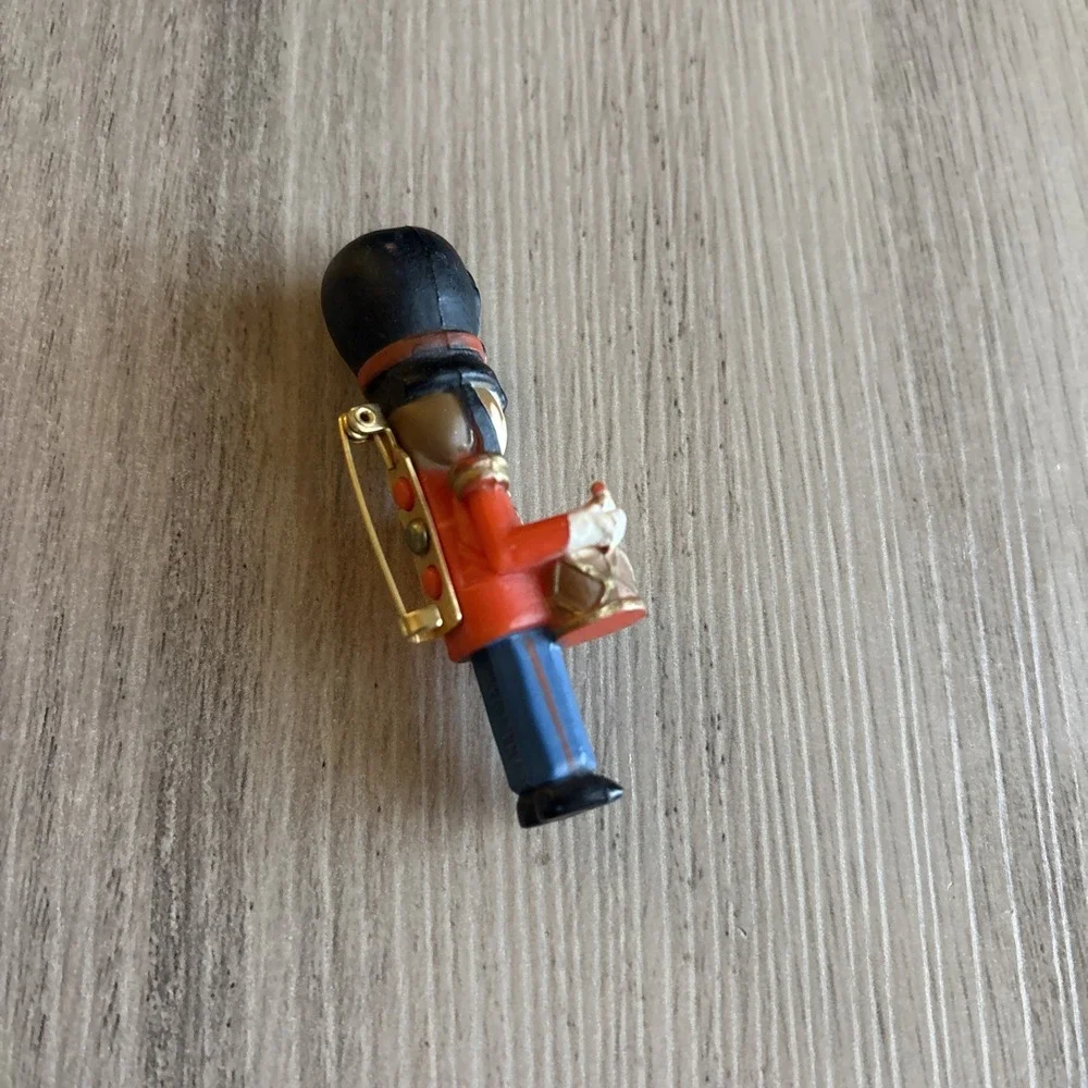 Vintage Hallmark Cards Marked Plastic Toy Soldier Drummer Christmas Holiday Pin